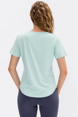 Curved Hem Athletic T-Shirt - Maison Yoga