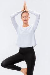 Curved Hem Long Sleeve Athletic Top - Maison Yoga