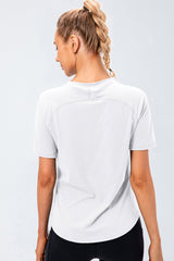 Curved Hem Raglan Sleeve Athletic T-Shirt - Maison Yoga
