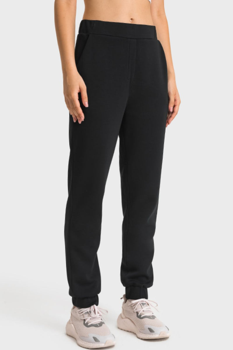 Pull-On Joggers with Side Pockets - Maison Yoga