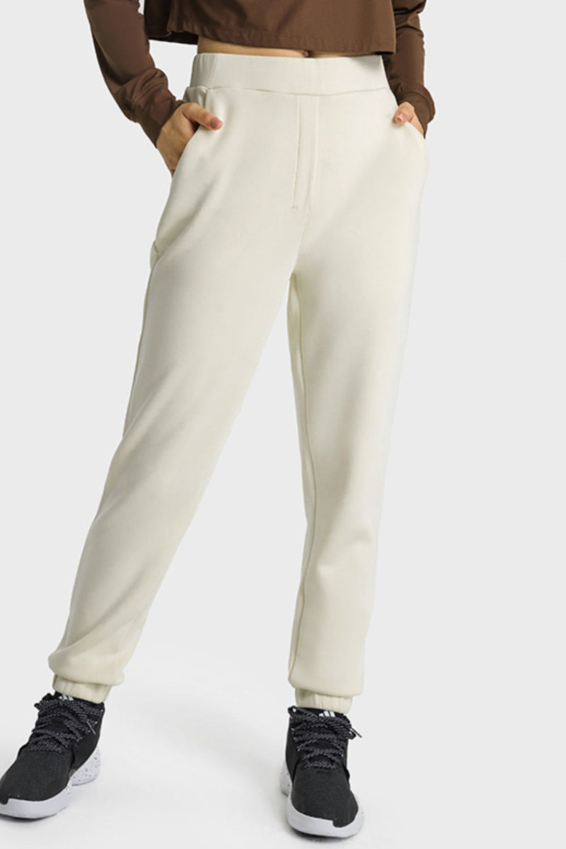 Pull-On Joggers with Side Pockets - Maison Yoga