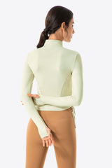 Side Drawstring Zip-Up Sports Jacket - Maison Yoga
