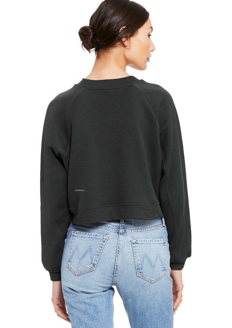 The Cropped Raglan Crew in (Kindness) - Maison Yoga