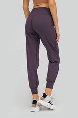 Wide Waistband Slant Pocket Pants - Maison Yoga