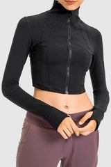 Zip Front Cropped Sports Jacket - Maison Yoga
